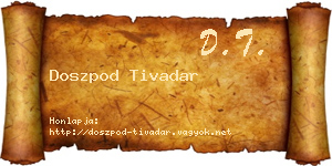 Doszpod Tivadar névjegykártya